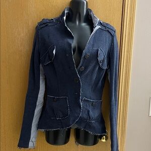 Free People Dark Blue Jean Jacket